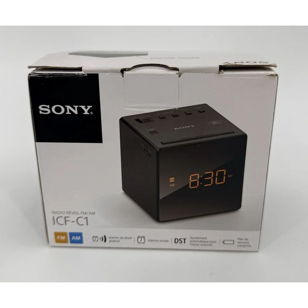 Sony ICF-C1 Desktop Alarm Clock AM FM Radio Black Sony ICFC1